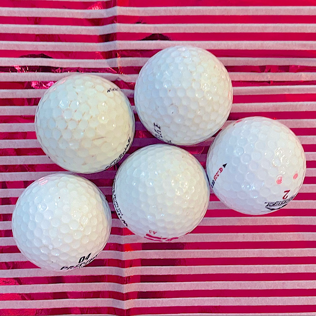 Set Of 5 Gently Used Different Brand Golf Balls